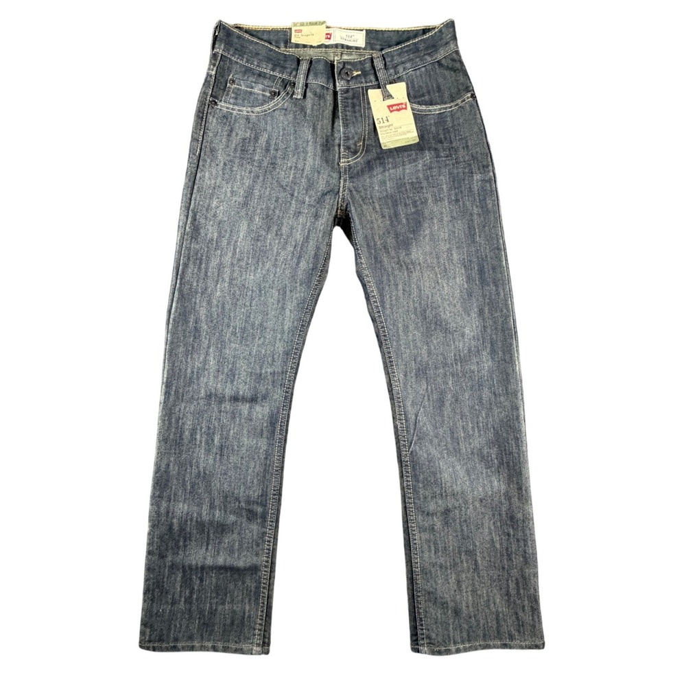 New‎ Levis 514 Straight Fit Jeans Womens 14 Regular 27x27 Pirate Dark Blue Wash